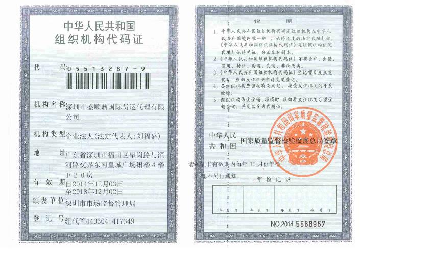 组织机构代码证书
